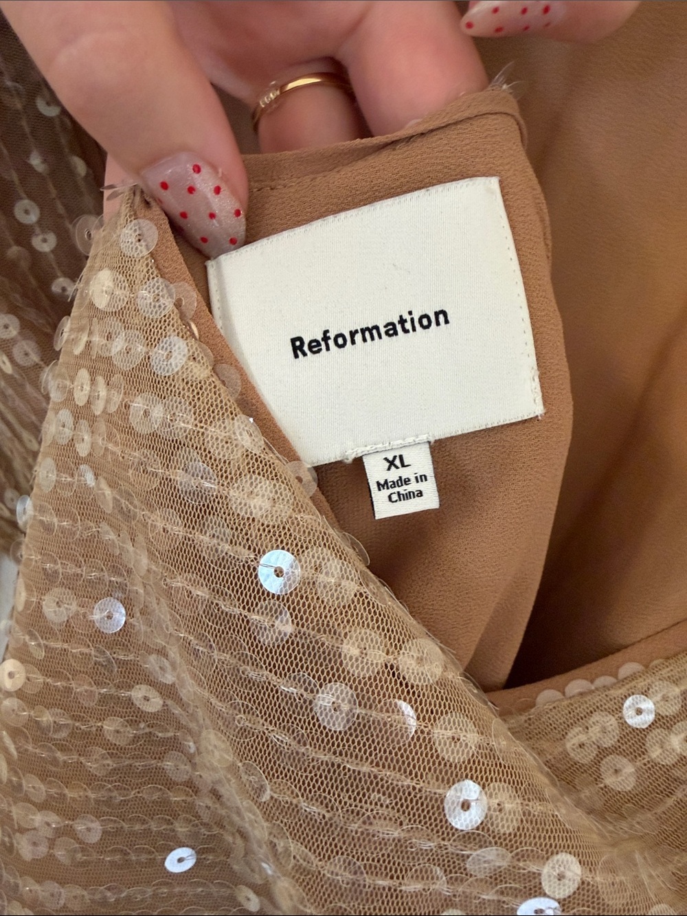 Reformation Sereia Champagne Sequin Dress - Picture 5 of 8